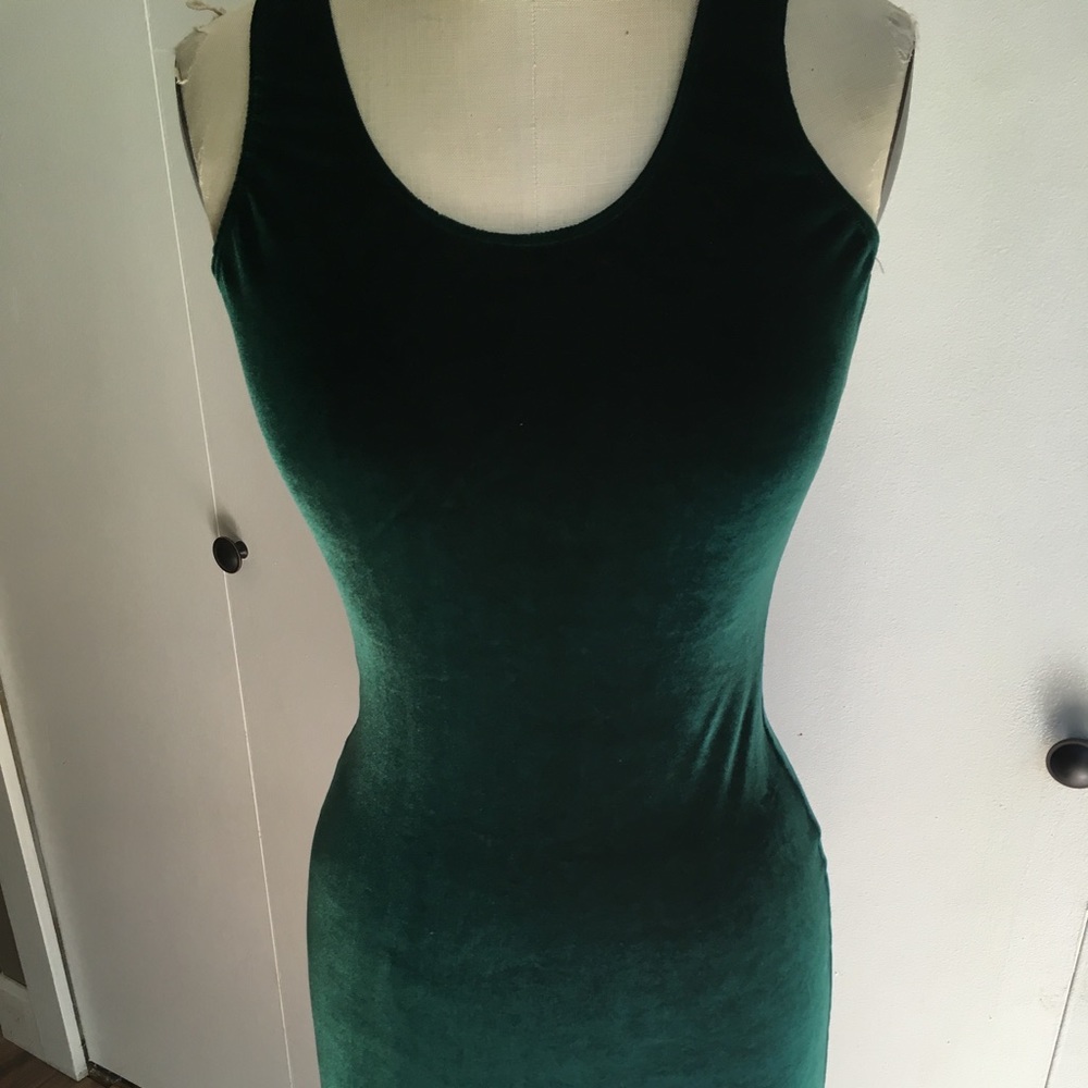 American Apparel green velvet dress size L